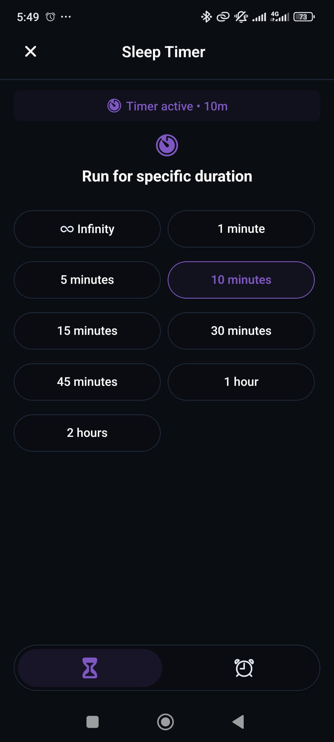 Session Timer Screen